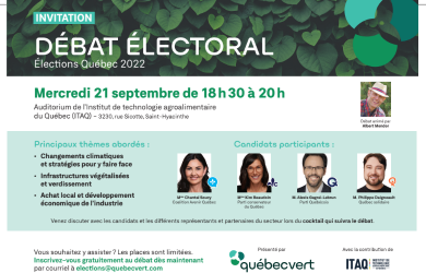 Débat électoral organisé par Québec Vert